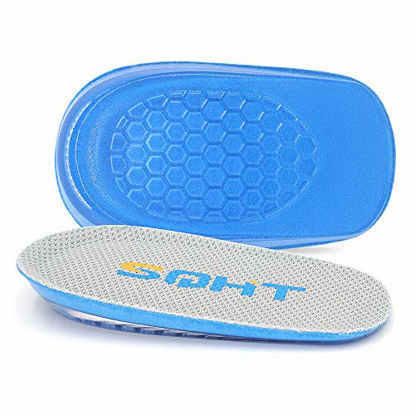 Picture of SQHT Heel Lift for Achilles Tendonitis, Heel Pain and Leg Length Discrepancy, Shoe Inserts for Men and Women (Blue&Beige, Small (0.6" Height))