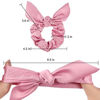 Picture of ACO-UINT 12 Pack Hair Scrunchies for Women, Adorable Bow Scrunchies for Thick Hair, Pink Hair Ties Bunny Ear Scrunchies Satin Scrunchies, Elastic Scrunchies with Bow for Ladies and Girls