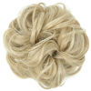Picture of CJL HAIR Messy Bun Hair Piece Wavy Curly Large Scrunchies Pale Ash Blonde Synthetic Chignon Ponytail Hair Extensions Thick Updo Hairpieces for White Women Girls Kids