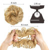 Picture of CJL HAIR Messy Bun Hair Piece Wavy Curly Large Scrunchies Pale Ash Blonde Synthetic Chignon Ponytail Hair Extensions Thick Updo Hairpieces for White Women Girls Kids