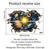 Picture of 3D Broken Cosmic Galaxy Wall Decals, Magic Milky Way Outer Space Planet Wall Stickers, Creative Stars and Solar System Wallpaper for Kids Boys Floor Ceiling Living Room Bedroom Home Decor