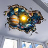 Picture of 3D Broken Cosmic Galaxy Wall Decals, Magic Milky Way Outer Space Planet Wall Stickers, Creative Stars and Solar System Wallpaper for Kids Boys Floor Ceiling Living Room Bedroom Home Decor