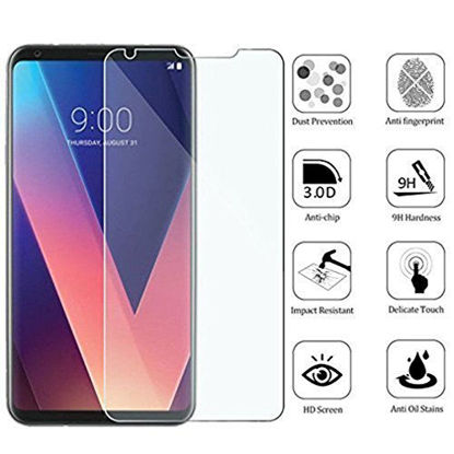 Picture of [3-PACK] LG V30/V30 Plus Screen Protector, QIANXIANG 9H Hardness HD Tempered Glass Screen Protector for LG V30/V30 Plus Full Cover [Anti-Scratch] [No-Bubble] [Quickly Responsive]