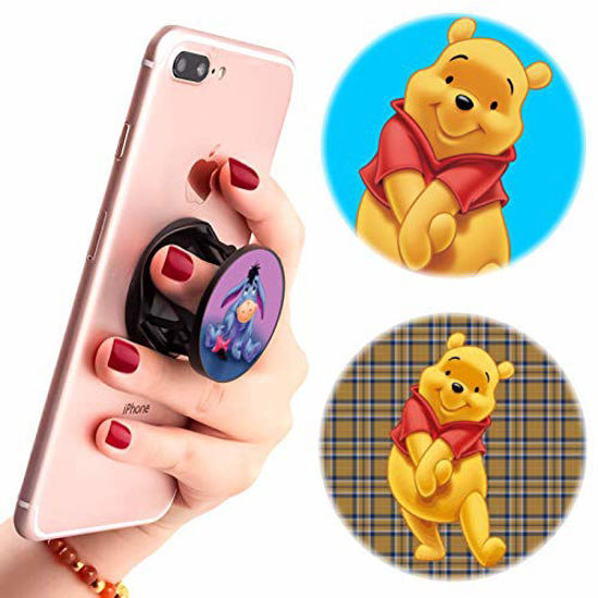 Picture of 3 Pack / Multifunction Disney Cell Phone Stand Holder and Grip Winnie Pooh Eeyore Foldable Phone Kickstand Mount Compatible for Smartphones
