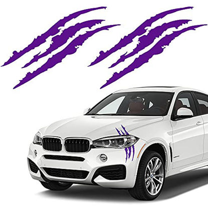 Picture of YGMONER 2 x Claw Marks Decal Sticker 16 x 5inch (Purple)