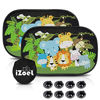 Picture of MOVINPE Car Sun Shade for Baby Kids 2 Pack Static Cling Side Window Car 80GSM Rear Sunshades Universal with 8 Suction Cups and Storage Bag - Sun Glare and UV Rays Protection Jungle Animals