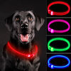 Picture of NOVKIN LED Dog Collar , Rechargeable Light Up Dog Collars,IP67 Waterproof Dog Lights for Night WalkingAdjustable, Reusable Safety Necklace for Small Medium Large Dogs (Red)
