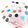 Picture of i-Laesh 20 Pcs Spoolie Brushes with Container, Mascara Wands with Tube - Multi-color/Assorted color Diamond Lash wands, disposable mascara wands with tube (20Pcs-Diamond-mix)