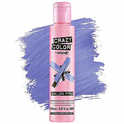 Picture of Crazy Color Hair Dye - Vegan and Cruelty-Free Semi Permanent Hair Color - Temporary Dye for Pre-lightened or Blonde Hair - No Peroxide or Developer Required (LILAC)