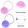 Picture of Fishdown 24 Pcs Pom Ball Hair Ties, Fluffy Pom Pom Ball Hair Band for Girls, Toddlers Pigtail Ball Ponytail Holders for Girls