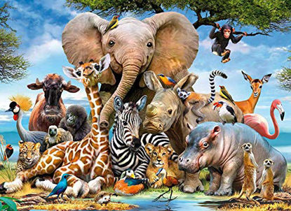 Picture of VARWANEO Elephant Puzzle 1000 Pieces for Adults Colorful Landscape Jigsaw Puzzle Home Game for Men Women Kids(Animal Kingdom)