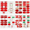 Picture of 8 Sheets Christmas Nail Stickers Strip Nail Polish Stickers Full Nail Wrap Adhesive Nail Decals with Deer Snowman Xmas Tree Design and Nail File for Women Christmas Nail Decoration (Cute Style)
