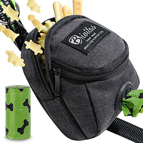 Brivilas Dog Poop Bag Holder For Any Dog Leash & Poop Bag With Hook Reinforced Large Waste Bags Dispenser Belt Attachment With Dog Treat Training Pouch Idea Gift For Pet Owners 