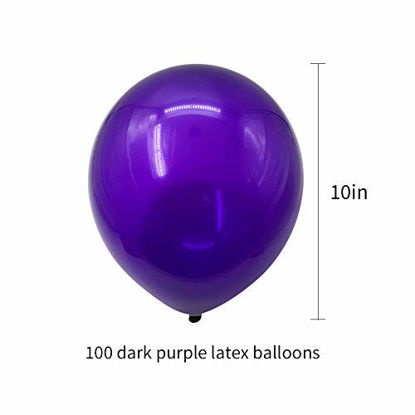 Picture of TONIFUL 100 Pcs Dark Purple Lavender Latex Balloons 10 inch Large Helium Party Balloons for Wedding Birthday party Ceremony Decorations