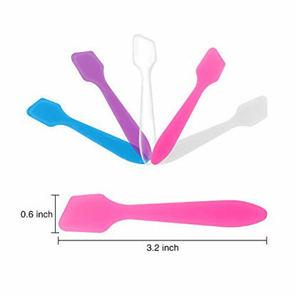 Picture of 300 Pack MINI Makeup Spatulas, Reusable Cream Tip Spatulas Frosted Cosmetic Spatulas Scoops by Accmor