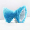 Picture of Cat Ears Hair Clips Fox Ears Barrettes Women Furry Fur Cat Headpiece Holiday Hair Pins Sweet Halloween Party Decoration Headband Anime Cosplay Costume Kitty Kitten Hair Accessories Blue - White