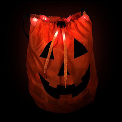 Picture of Windy City Novelties Led Halloween Pumpkin Draw String Trick or Treat Candy Bag