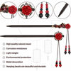 Picture of 2 Pieces Japanese Chinese Hair Stick Retro Wooden Hairpin Flower Hair Chopsticks Handmade Wooden Hair Stick Classic Hair Chopstick Hair Pins for Long Hair