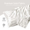 Picture of MR&HM Satin Pillowcase for Hair and Skin, Silk Satin Pillowcase 2 Pack, King Size Pillow Cases Set of 2, Silky Pillow Cover with Envelope Closure (20x40, Ivory Striped)
