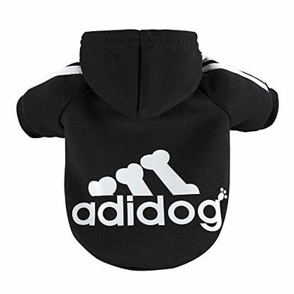 Picture of [Upgraded] DAJIDALI Adidog Waterproof Pet Clothes for Dog Cat Puppy Hoodies Coat Winter Sweatshirt Warm Sweater Dog Outfits (Medium, Black)