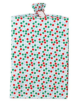 Picture of American Greetings Jumbo Plastic Christmas Gift Bag, Red & Green Dots