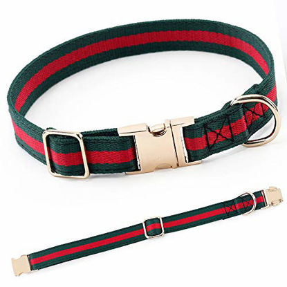 Picture of NISIYE Premium Dog Collar, Soft Comfortable Dog Collars in Luxury Style, Durable Adjustable Dog Collar with Metal Buckle Safety for Medium Dogs
