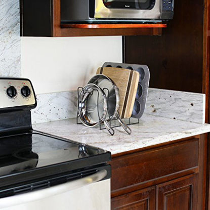 Picture of Simple Houseware SimpleHouseware Kitchen Pot Lid Rack Holder Organizer, Bronze