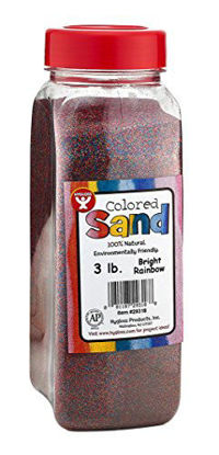 Picture of Hygloss Products Colored Play Sand - Assorted Colorful Craft Art Bucket O' Sand, 3 lb, Bright Rainbow, 29318