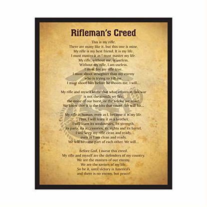 Picture of "Rifleman's Creed" Marine Corps Wall Art Sign -8x10" Distressed Typographic Poster Print-Ready to Frame. Perfect Military Decor for Home-Office-Garage-Cave-Shop. Great Gift for All Marines. Semper Fi.