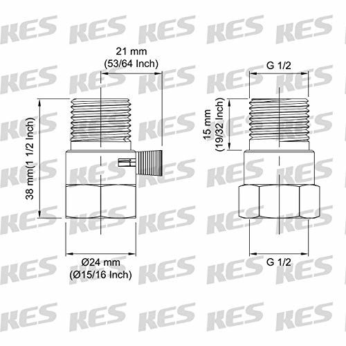 GetUSCart KES Shut Off Valve Brass Shower Head Valve with Handle Lever