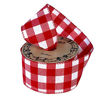 Picture of Red & White Buffalo Plaid Ribbon - 2 1/2" x 10 Yards, Wired Edge, 4th of July, Patriotic, Christmas Wreath, Farmhouse Decor, Garland, Gifts, Wreath, Bows, Valentine's Day