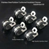 Picture of Keadic 20Pcs 5/8" (16mm) Cable Clamp Rubber Wire Clamps Stainless Steel Rubber Cushioned Insulated Clamps