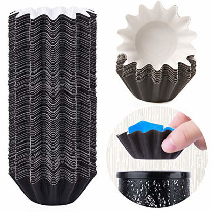 Picture of FANDOL Wax Melt Warmer Liners Wax Tray Liners Reusable Wax Liner Candle Popper Liner Leakproof Wax Tray for Scented Wax Electric Wax Warmers, Plug in Warmers, Candle Warmer (Black,100pcs)