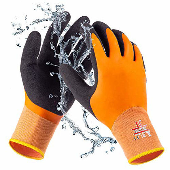 SAFEAT General Waterproof Work Gloves for Men and Women - Flexible, Double  Coated Latex, Multipurpose, Sandy Grip Foam 1 Pair (Extra Large)