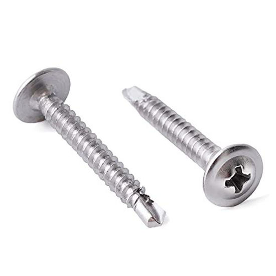 Picture of #10 x 1-1/4" Sheet Metal Screws 100PCS 410 Stainless Steel Truss Head Fast Self Tapping Screws by SG TZH