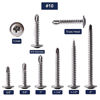 Picture of #10 x 1-1/4" Sheet Metal Screws 100PCS 410 Stainless Steel Truss Head Fast Self Tapping Screws by SG TZH