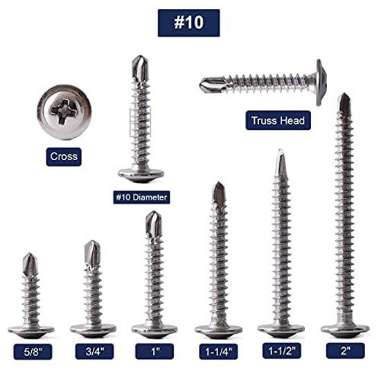 GetUSCart 10 x 11/4" Sheet Metal Screws 100PCS 410 Stainless Steel