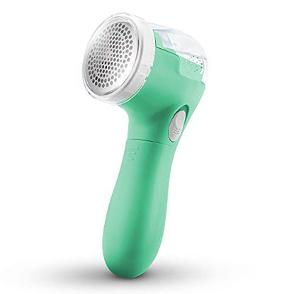 Picture of Lint Remover Fabric Shaver Lint Shaver Sweater Shaver Sweater Shaver Fabric Fuzz Remover Depiller for Clothes Lint Remover for Clothes Fabric Shaver Fuzz Remover Battery Operated Mint Green