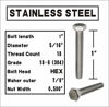Picture of (10 Sets) 5/16-18x1" Stainless Steel Hex Head Screws Bolts, Nuts, Flat & Lock Washers, 18-8 (304) S/S, Fully Threaded by Bolt Fullerkreg