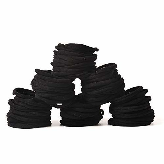 Picture of 100 PCS Baby Nylon Headbands Hairbands Hair Bow Elastics for Baby Girls Newborn Infant Toddlers Kids DIY (Black)