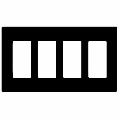 Picture of ENERLITES Screwless Decorator Wall Plates Child Safe Outlet Covers, Size 4-Gang 4.68" H x 8.30 L, Unbreakable Polycarbonate Thermoplastic, SI8834-BK, Glossy, Black