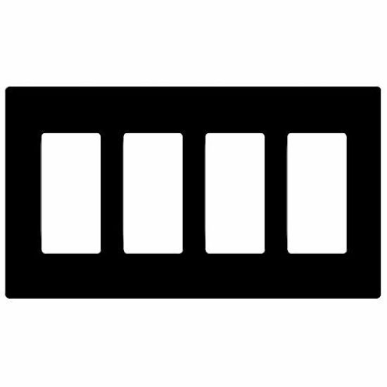 Picture of ENERLITES Screwless Decorator Wall Plates Child Safe Outlet Covers, Size 4-Gang 4.68" H x 8.30 L, Unbreakable Polycarbonate Thermoplastic, SI8834-BK, Glossy, Black