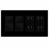 Picture of ENERLITES Screwless Decorator Wall Plates Child Safe Outlet Covers, Size 4-Gang 4.68" H x 8.30 L, Unbreakable Polycarbonate Thermoplastic, SI8834-BK, Glossy, Black