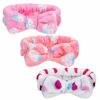 Picture of Headband for Washing Face 3 Pieces Facial Hair Band Skincare Microfiber Bowtie headband Makeup Terry Cloth Headbands Spa Shower Hair Band for Women Girls (Bright Patterns)