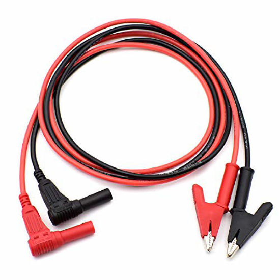 GetUSCart- 14 Gauge Multimeter Test Leads Right Angle Banana Plug to ...