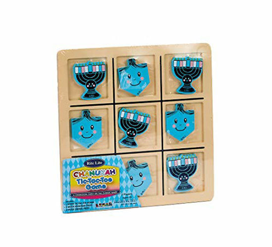 Picture of Rite Lite Chanukah Wood Tic Tac Toe Game - Hanukkah Games/Toys for Kids