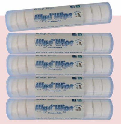 Picture of WYSI Multi-Purpose Expandable Wipes and to Go Travel Tubes, Just Add Water - 5 Tube Pack
