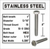 Picture of (5 Sets) 5/16-18x4" Stainless Steel Hex Head Screws Bolts, Nuts, Flat & Lock Washers, 18-8 (304) S/S, Fully Threaded by Bolt Fullerkreg