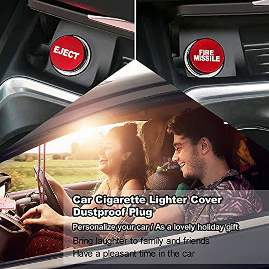 Coperture Accendisigari Auto In Metallo, 2x2.7 Cm, Design EJECT E Fire Missile, Rosse E Bianche