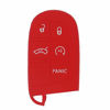 Picture of LemSa 2Pcs 5 Buttons Silicone Key Fob Cover Case Remote Keyless Protector Bag Holder Compatible with Jeep Grand Cherokee Dodge Challenger Charger Dart Durango Journey Chrysler 300, Red Pink